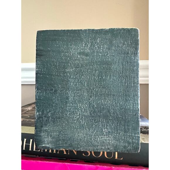 Vintage Wall Sconce Corbel Shelf solid wood Mexico blue burgundy 11x5” drape - Picture 8 of 16